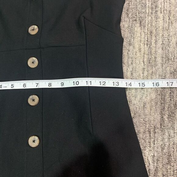 Urban Outfitters Womens Medium Overall‎ Mini Dress Black Button Front Sleeveless - Picture 4 of 6